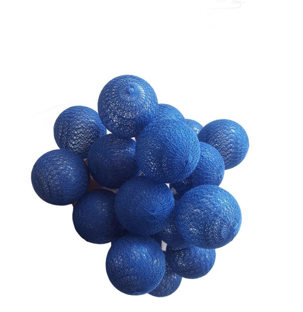 Cotton Ball Fairy String Lights, Chickwin Battery Powered Colorful Decor LED Night Lights 6cm Ball Lamp for Garden Indoor Home Holiday Party Wedding Christmas Decoration (Dark Green, 3.3m/ 20 Lights)