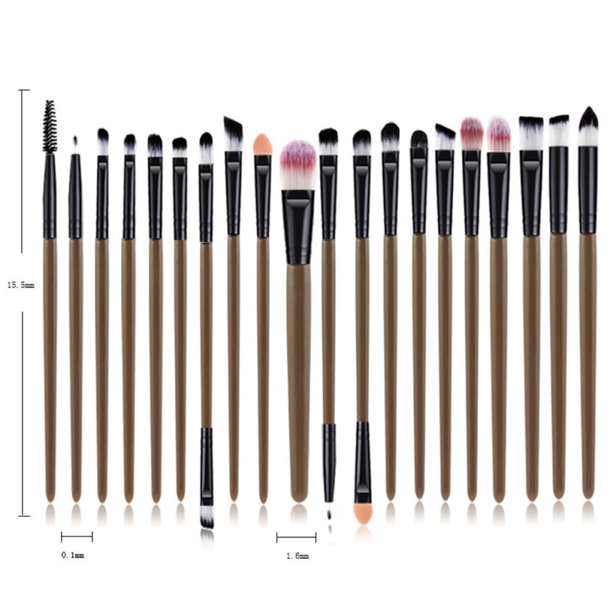 FRCOLOR 60pezzi Pennelli Per Trucco Occhi Con Manico Plastica Kit Portatile Per Ombretto e Eyeliner Per Uso Quotidiano e Principianti e Nero