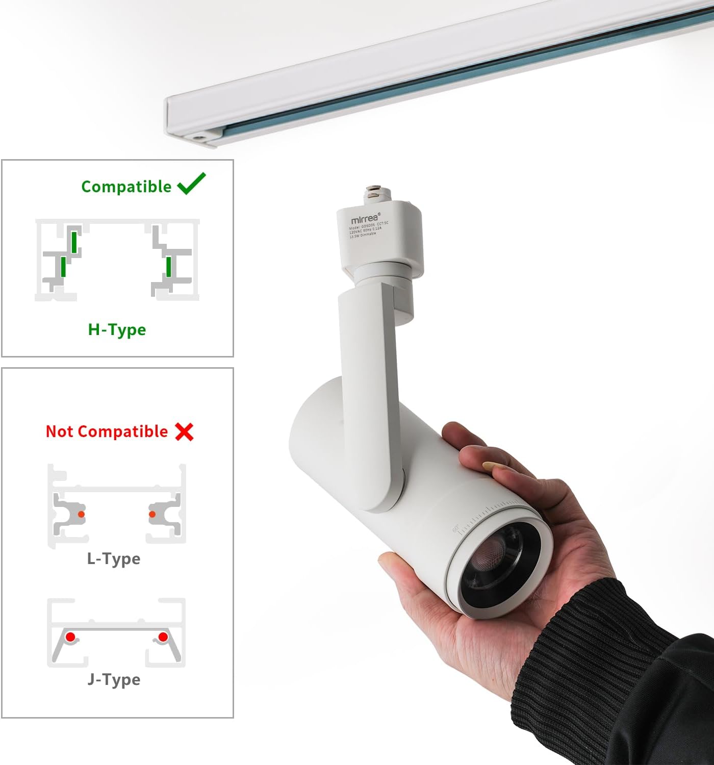 mirrea 18 Pack 5-Color Zoomable LED Track Lighting Heads +5-Color Zoomable LED Track Lighting Heads