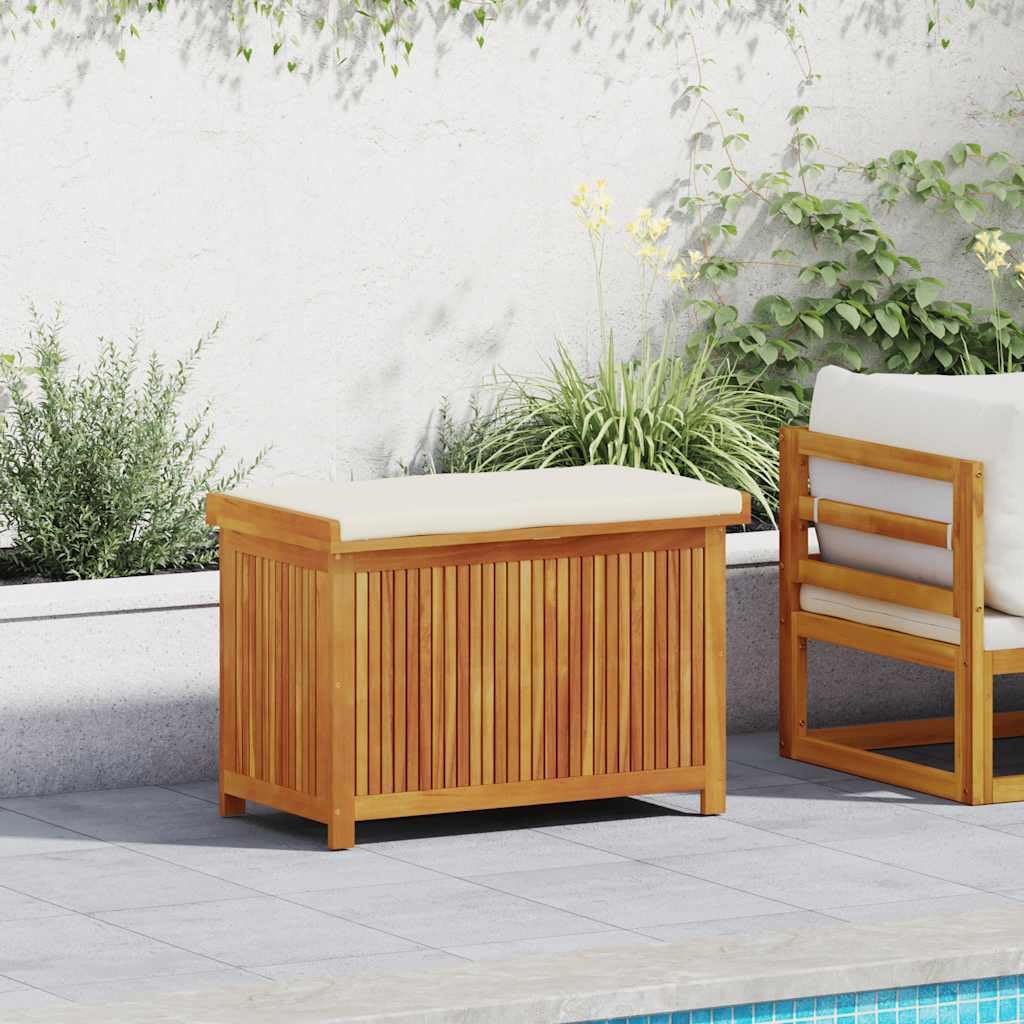 vidaXL Outdoor-Kissenbox 90x50x60,5 cm Massivholz Akazie, Kissenbehälter, Aufbewahrungsbox, Outdoor Kissenbox, Holzkissenbox, Gartenbox