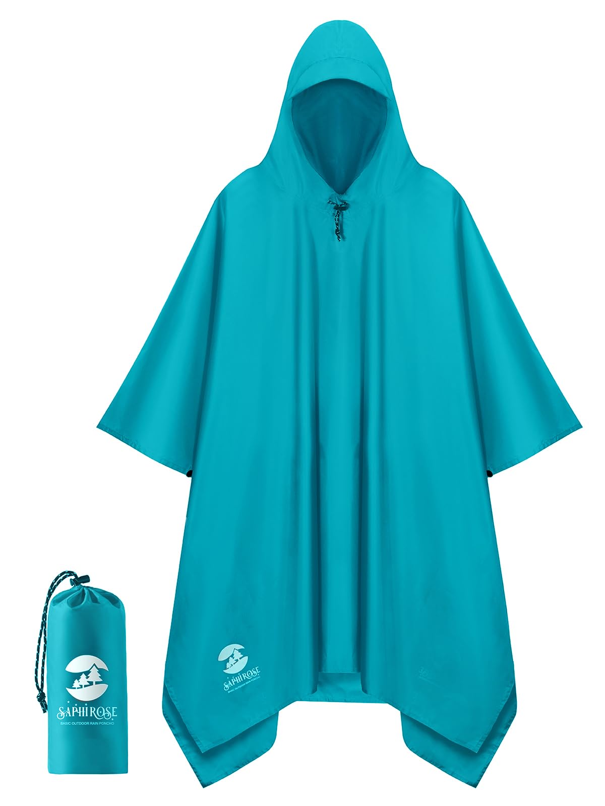 SaphiRose Hooded Rain Poncho Waterproof Raincoat Jacket for Men Women Adults