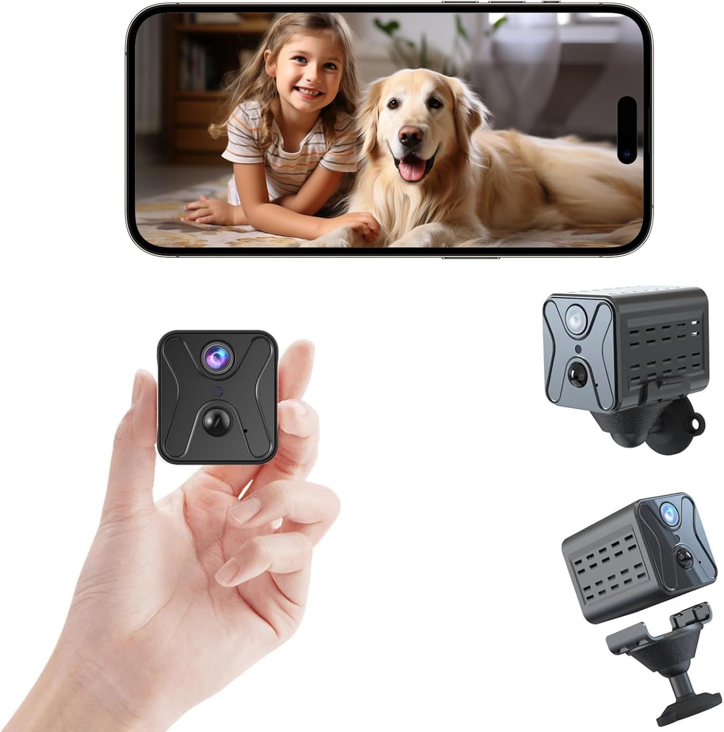 aidowocam Spy Camera Security Cameras Wireless Indoor, Camera for Home Security,4K AI Motion Detection,150 Days Standby Battery Life,WiFi Camera Night Vision and Cloud/SD Storage