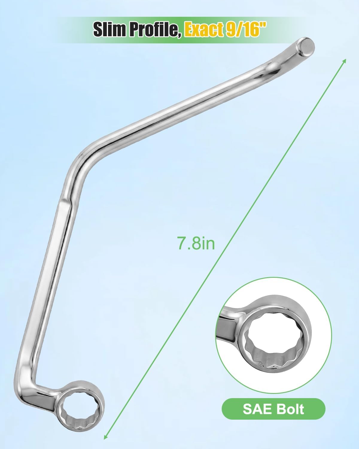 JDE80 Starter Wrench Fit for John Deere Tractors 3029 4024 4039 4045 5030 6059 6068 6076 6081 6090 6105 6125 6135 6466 Engines, 9/16" Motor Mounting SAE Bolt Special Repair Tool