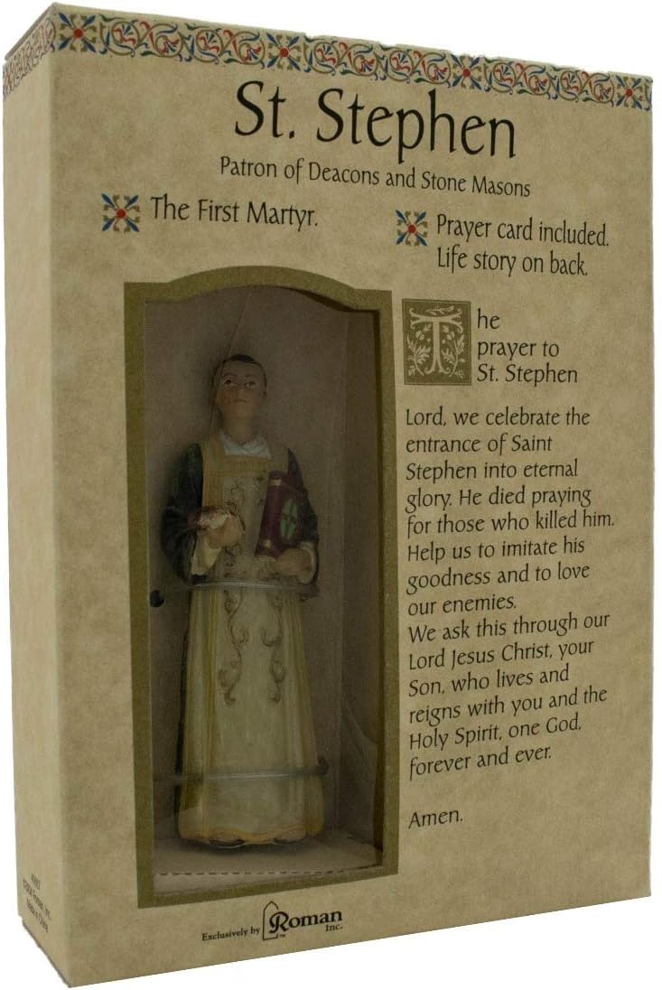 Roman Giftware Inc., Patrons & Protectors, 4" H ST Stephen Figure,Religious, Inspirational, Durable (1x1x4)