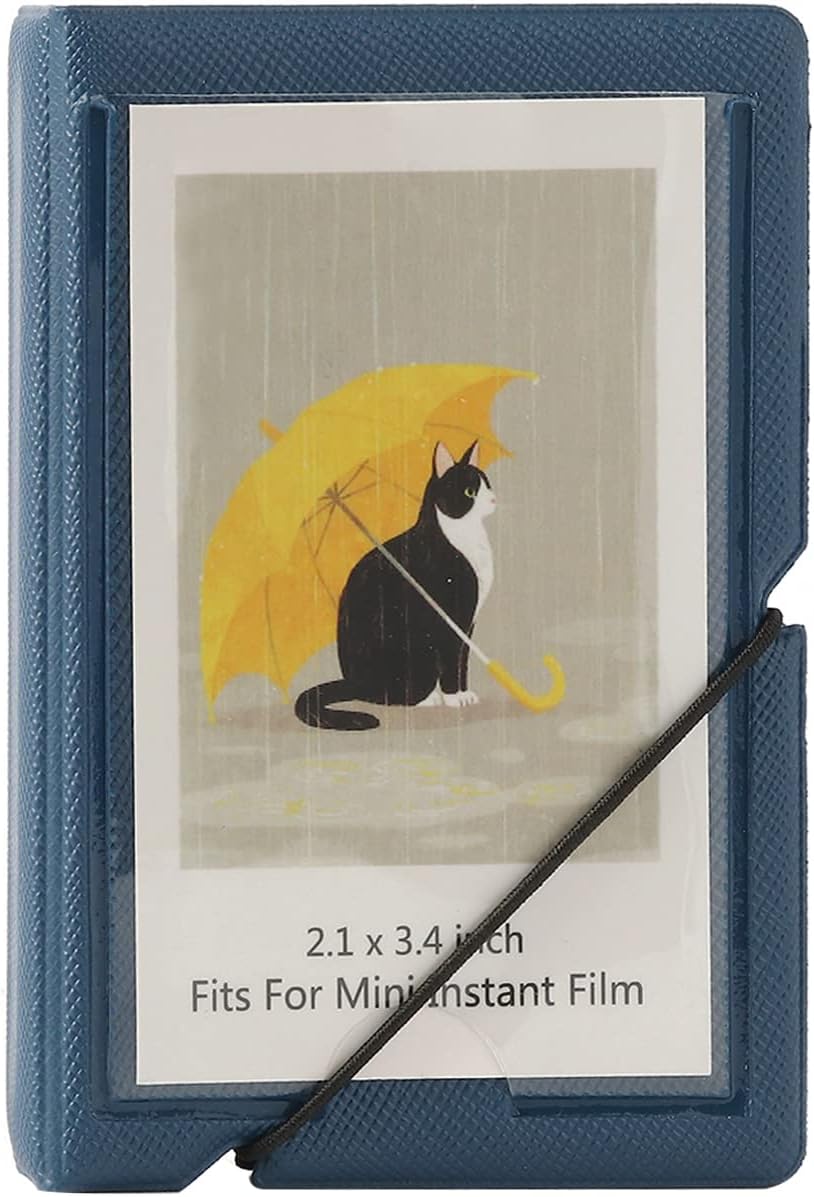 Mini Instant Film Polaroid Photo Album Book For 3 Inch Fujifilm Instax Mini 12 11 9 99 8 7+ 40 EVO Camera Film, HP Sprocket, K-pop Photocards (Marine Blue, 1 Pack)