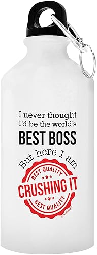 Miniatura 10 de Botella de agua de aluminio con tapa y pico deportivo, con frase en inglés "Tears of My Staff", regalo de agradecimiento para jefes, supervisores,