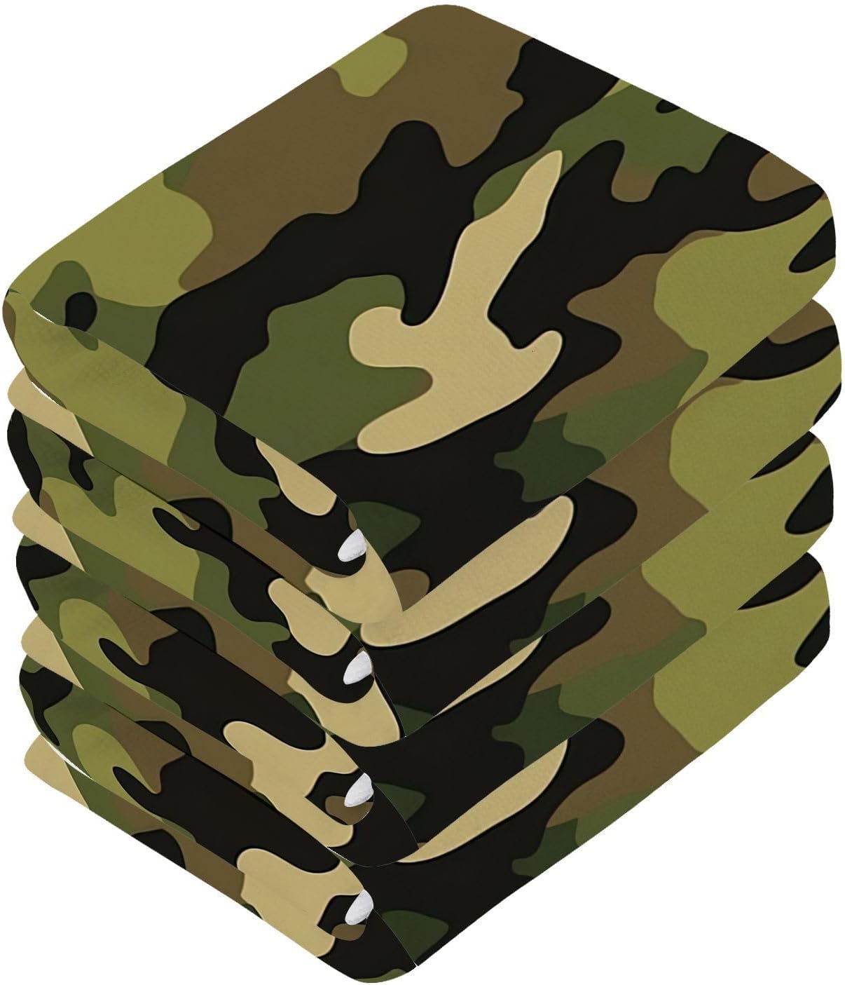 YETTASBIN Camo Washcloths 6 Pack, Soft Absorbent Cotton Baby Face Towels, Washable Reusable Fingertip Towels for Bath Gym Hotel Spa, 12 x 12 Inch