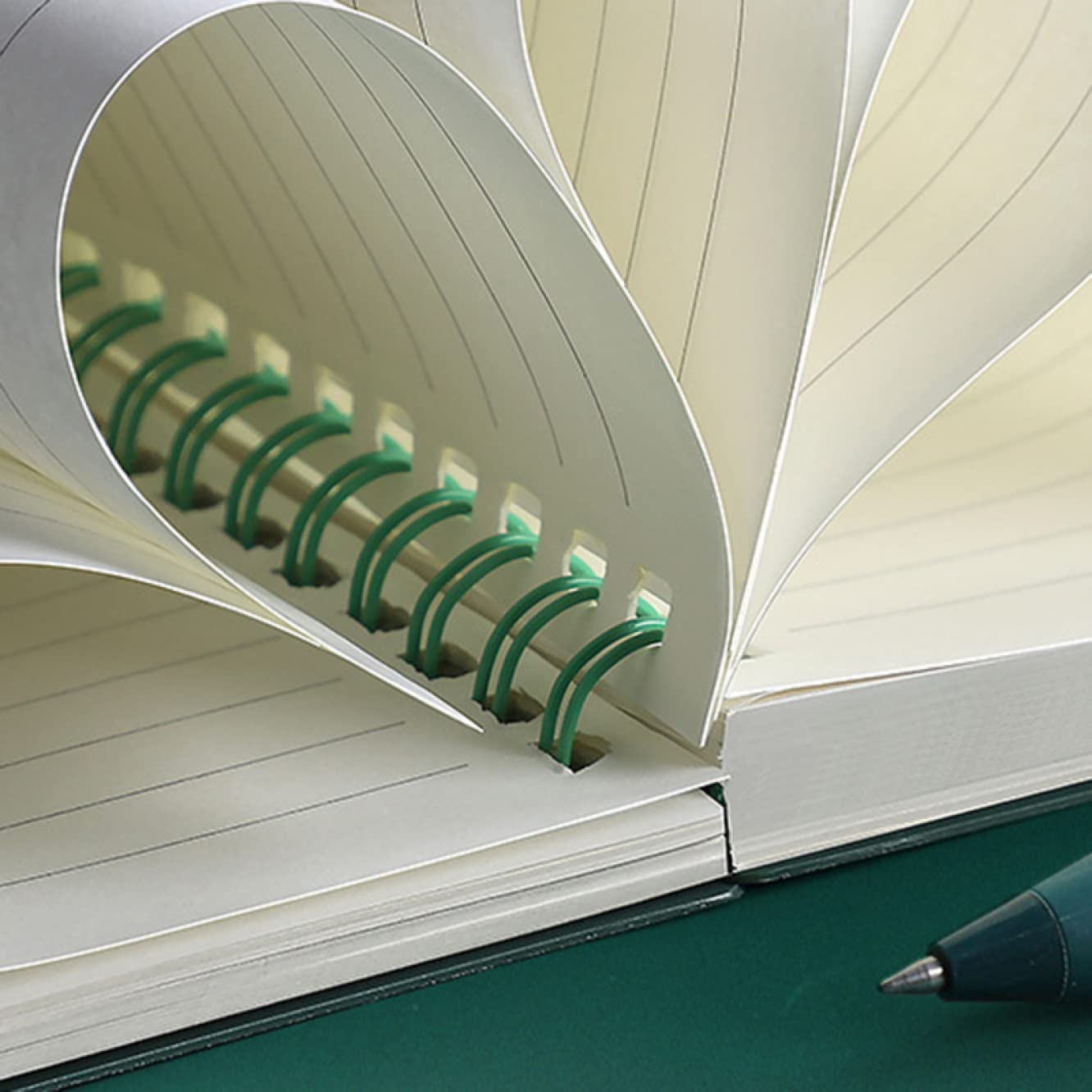 Amazon | QQZSG ノート ポケット付メモ 青 ノート シンプル リング 横