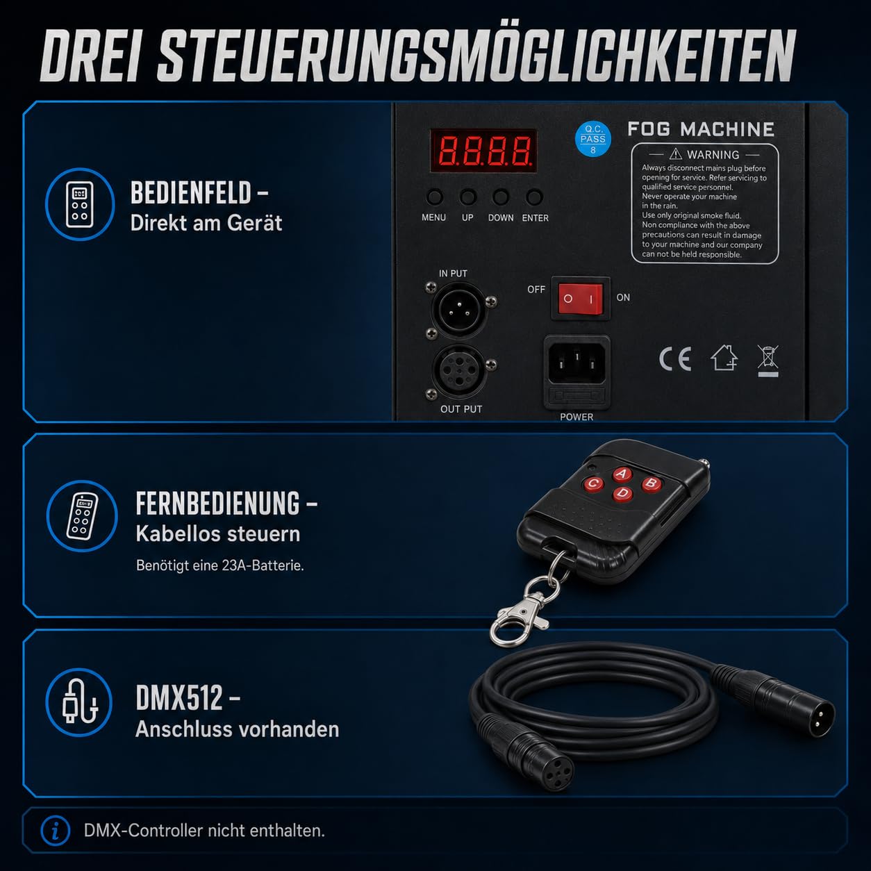 Nebelmaschine 2000 W,Wasserbasierte Boden-Nebelmaschine mit Schlauch,5lWassertanks und 1.5l Ölbehälters für Bühnenaufführungen, Bars, KTVs, Hochzeitsfeiern, Partys