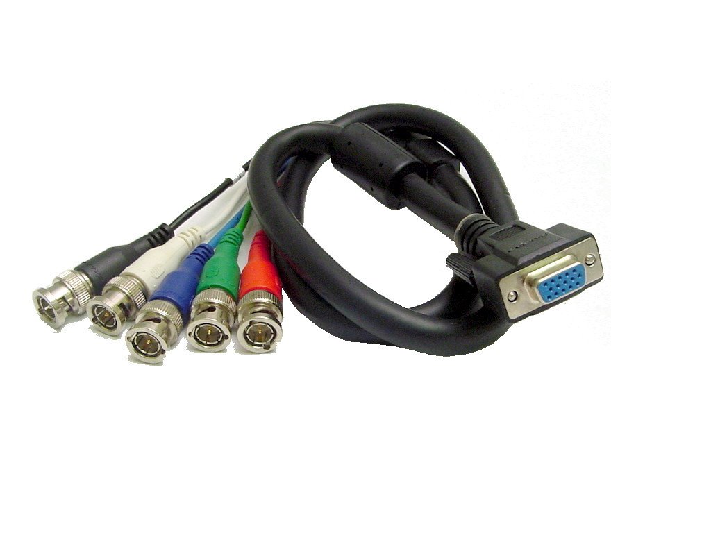 Calrad Electronics 55-866F-25 HD15 Female- 5(BNC) Males 25'