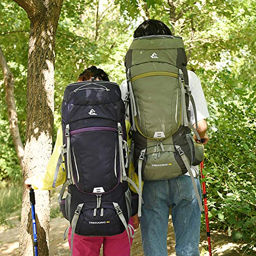 Bseash 60-65L Waterproof Hiking Camping Backpack With Rain Cover,Outdoor Sport Travel Bag Daypack For Climbing Touring (Black) #TOP6