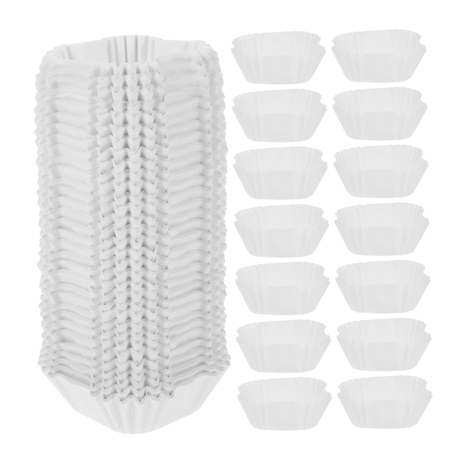 Sosoport 3000pcs Moules à Cupcakes Carrés Blancs en Papier pour Gâteaux Mousse Tarte Fourrés Résistants Chaleur Usage Maison Anniversaire