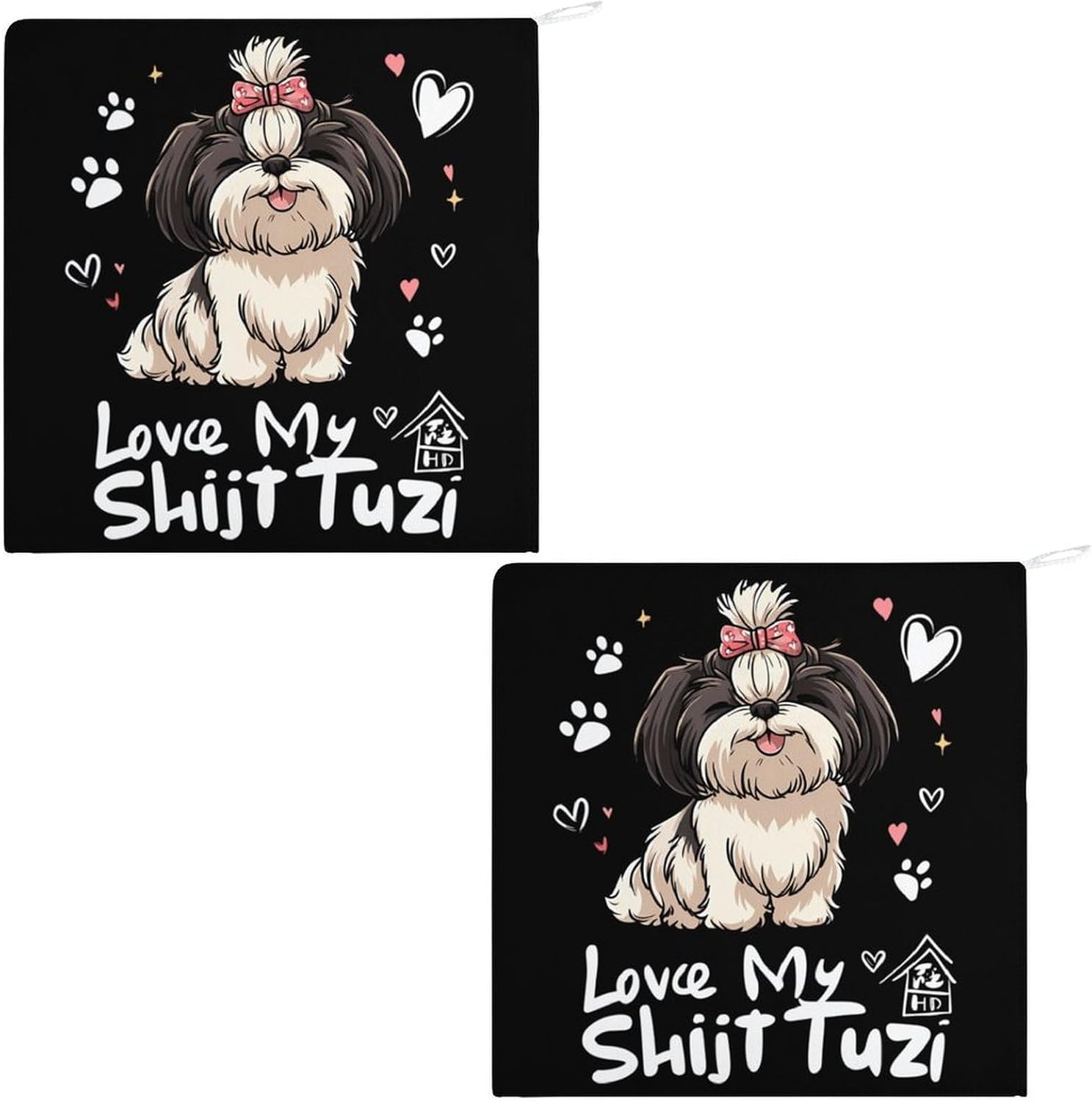 Love My Shih Tzu Dog Hand Towels for Bathroom Handkerchief | Absorbent,with Hanging Loop,Kitchen Towels,for Home Hotel,Soft