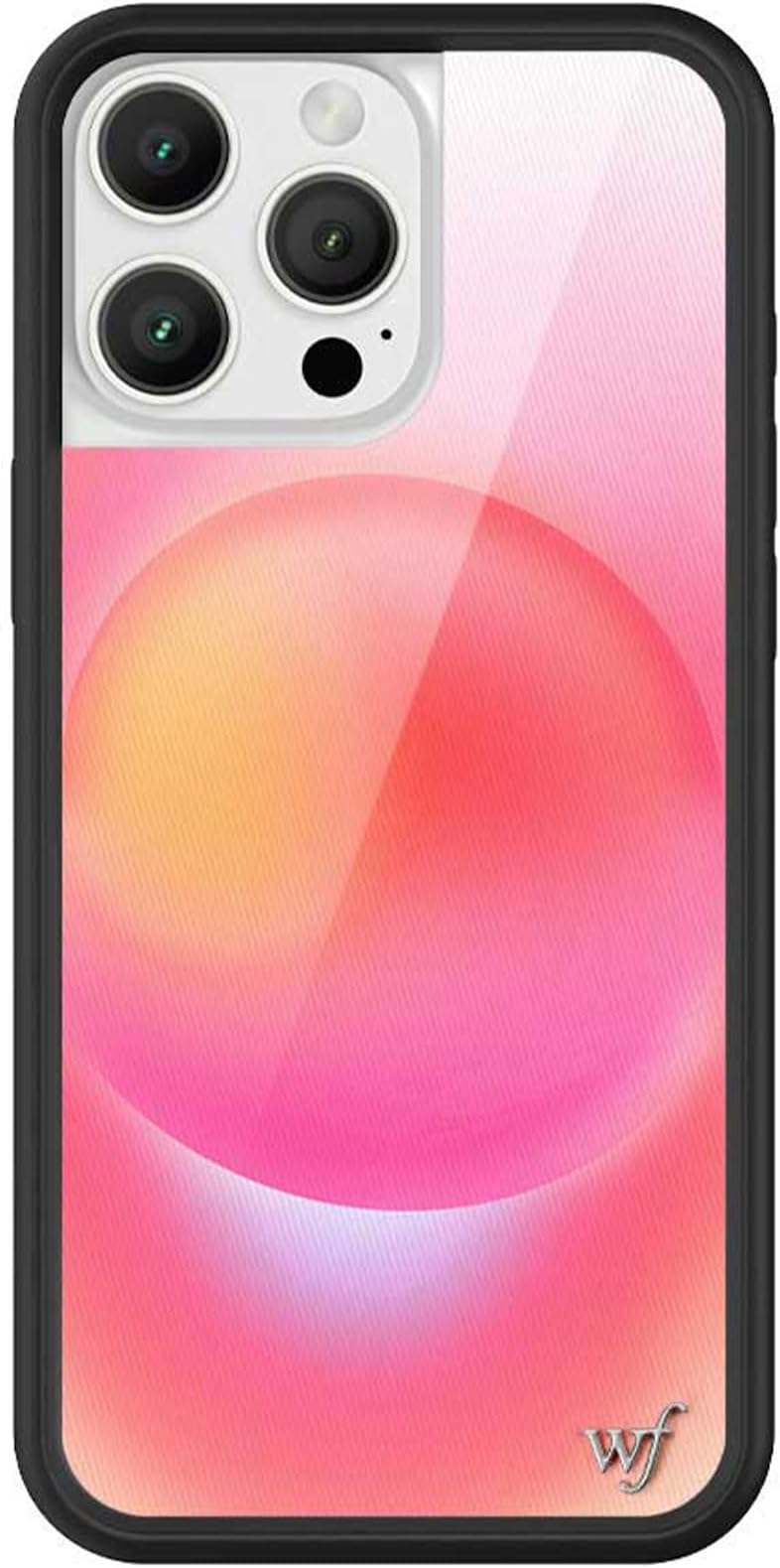 Wildflower Cases - Compatible with iPhone 16 Pro Max | Protective Black Bumper, 6.5ft Drop Test Certified, Women Owned Small Business | Orange Sunset Pink Sky Aesthetic Cute Trendy |Hot Pink Aura