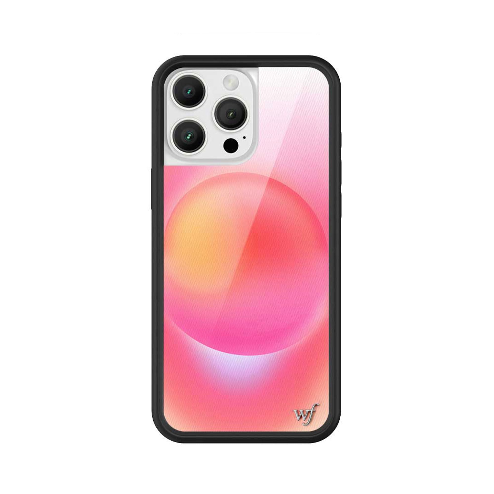 Wildflower Cases - Hot Pink Aura, Compatible with Apple iPhone 16 Pro Max | Orange Yellow Aesthetic Bright Cute Trendy Summer - Protective Black Bumper, 4ft Drop Certified, Women Owned Small Business