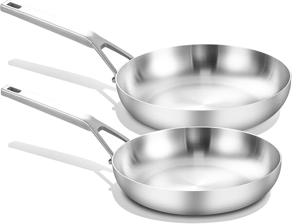 Yeksum Tri-Ply Fully Bonded Stainless Steel Frying Pan Induction Skillets