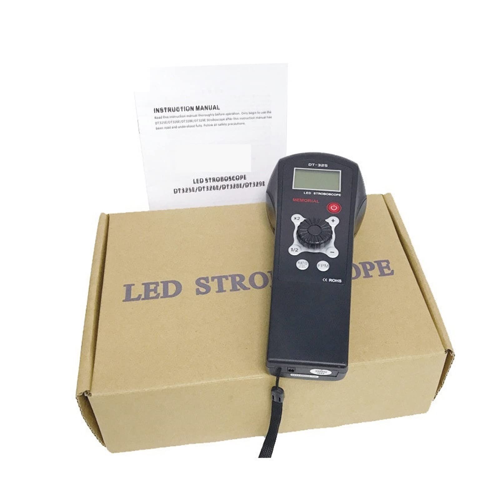 Estroboscopio Estroboscopio de mano digital DT325E Medidor estroboscopio 60 a 120000 Fpm Digital DIRIGIÓ Tacómetro estroboscópico flash for la detección y mantenimiento fallas del equipo