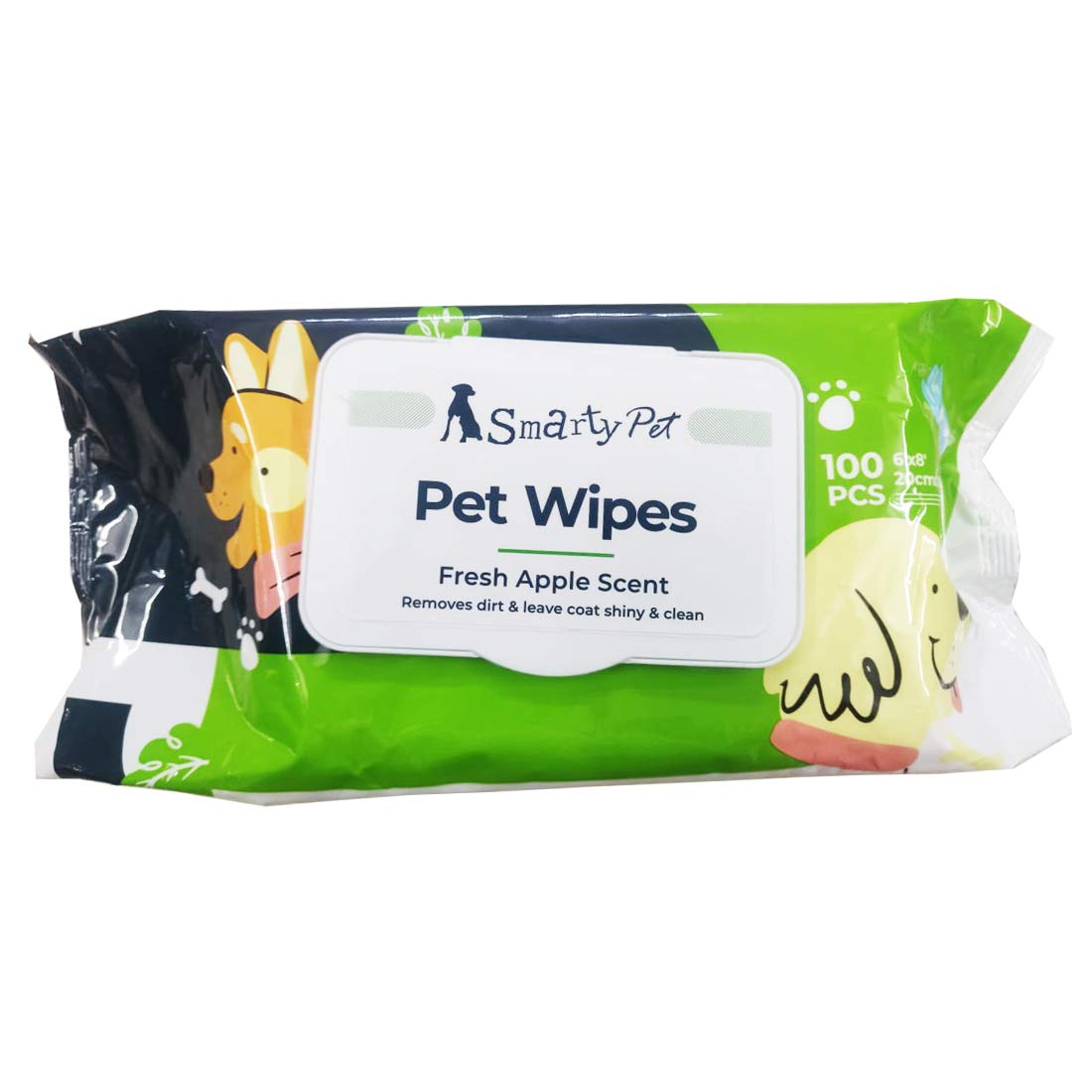 Smarty Pet Soft Pet Wet Wipes for Dogs, Puppies & Pets with Fresh - Apple Scent 6"x 8" (Pack of 1) (B08KTN4WF6) Amazon Price History, Amazon Price Tracker