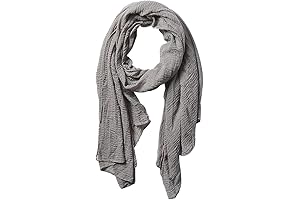 Summer Cotton Blend Crinkled Scarf: Lightweight Comfort and Style