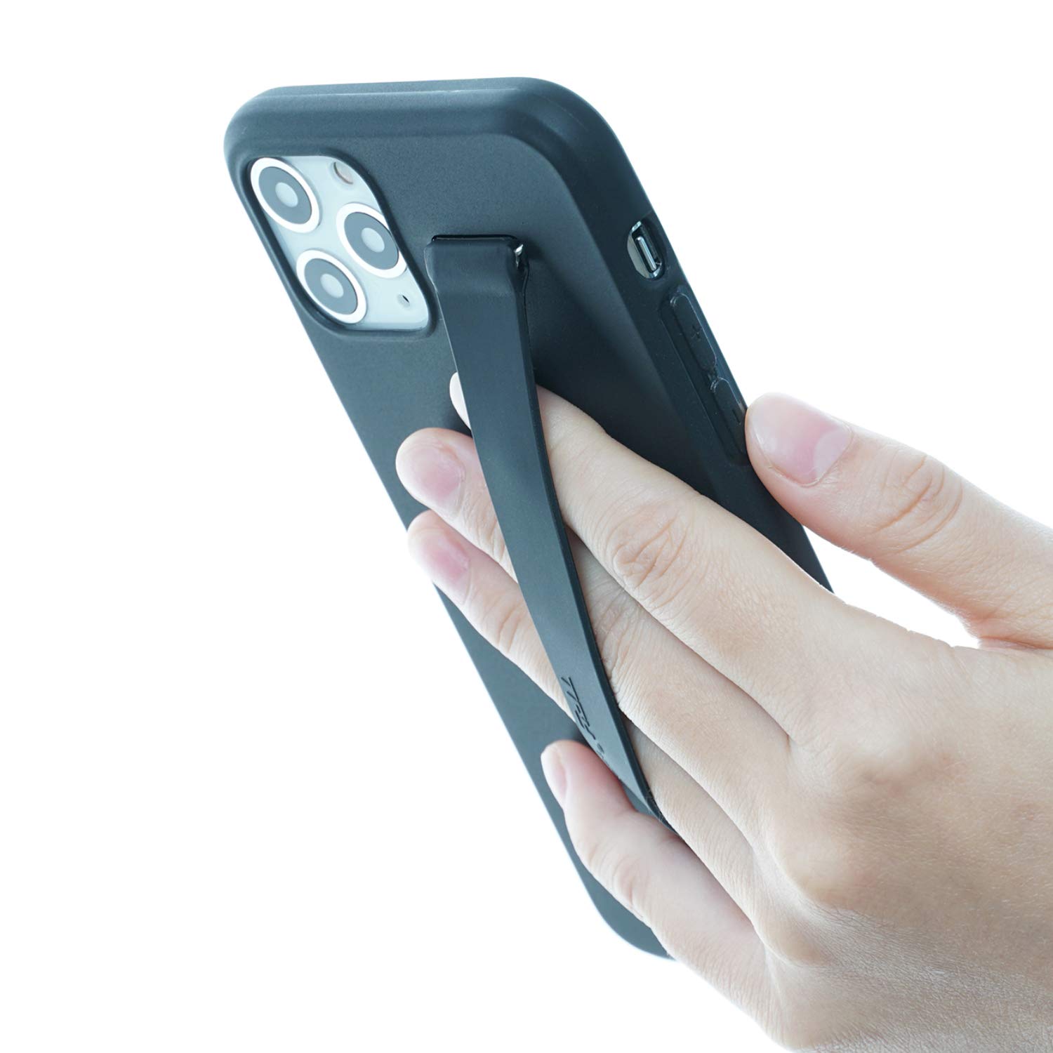 Hand Strap TFY Slim Fit Case with Smart Utility Silicon Hand Strap Holder Compatible with 11 Pro - Black