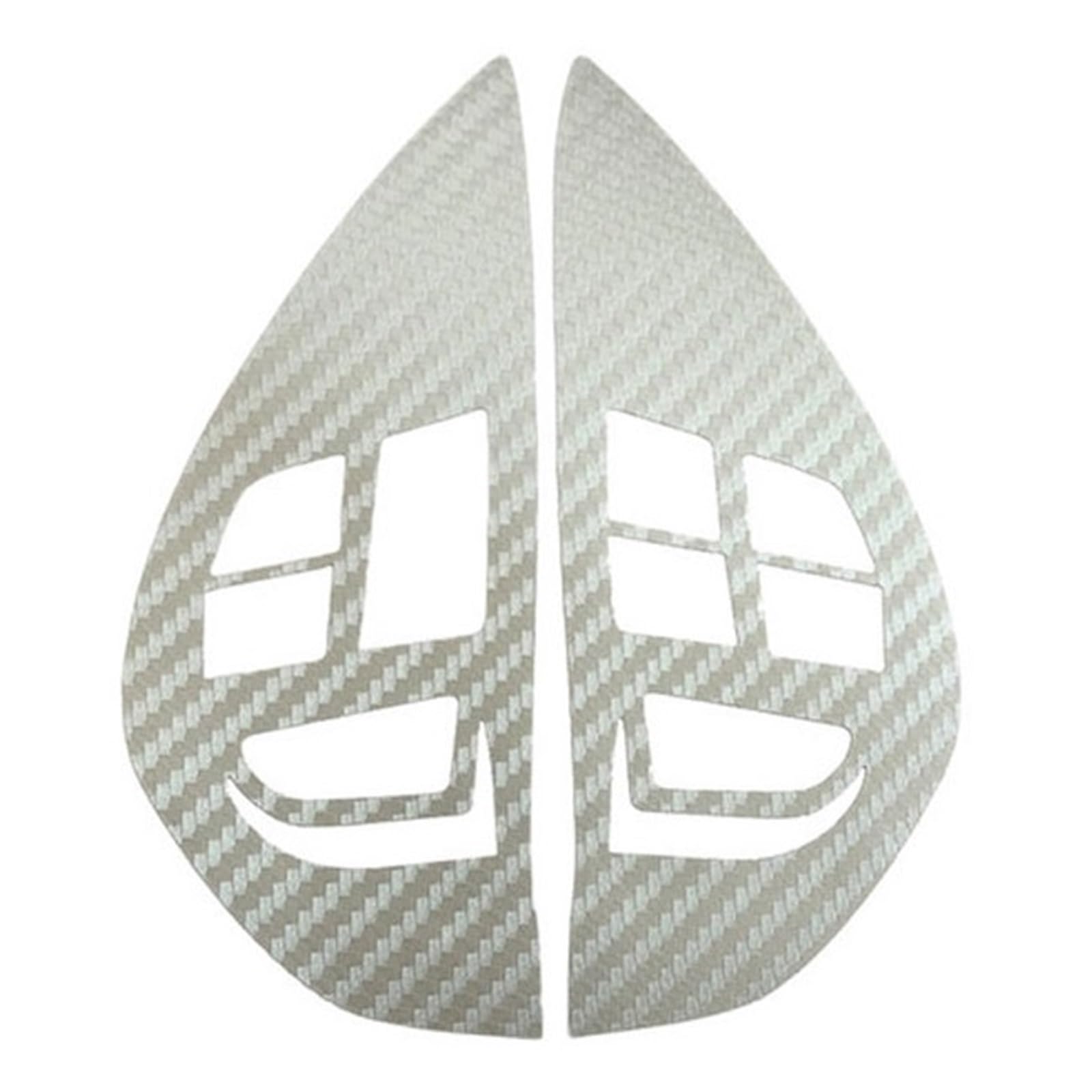 1pcs Car Steering Wheel Switch Control Sticker Carbon Fiber Car Interior Sticker(Silver)