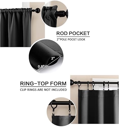 Miniatura 5 de XTMYI Cortinas opacas para ventana pequeña de cocina de 24 pulgadas sobre el fregadero, persianas opacas impermeables para ventanas de cámper,