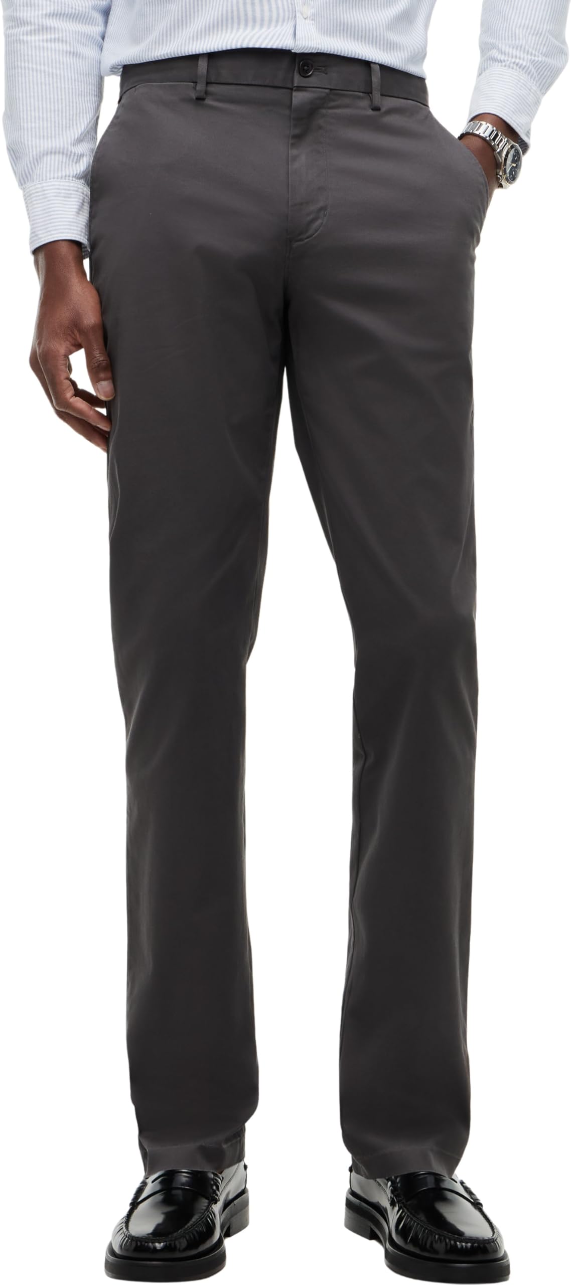 Tommy Hilfiger Men’s Core Denton 1985 Pima Cotton Chinos, Grey (Dark Ash), 38W/30L