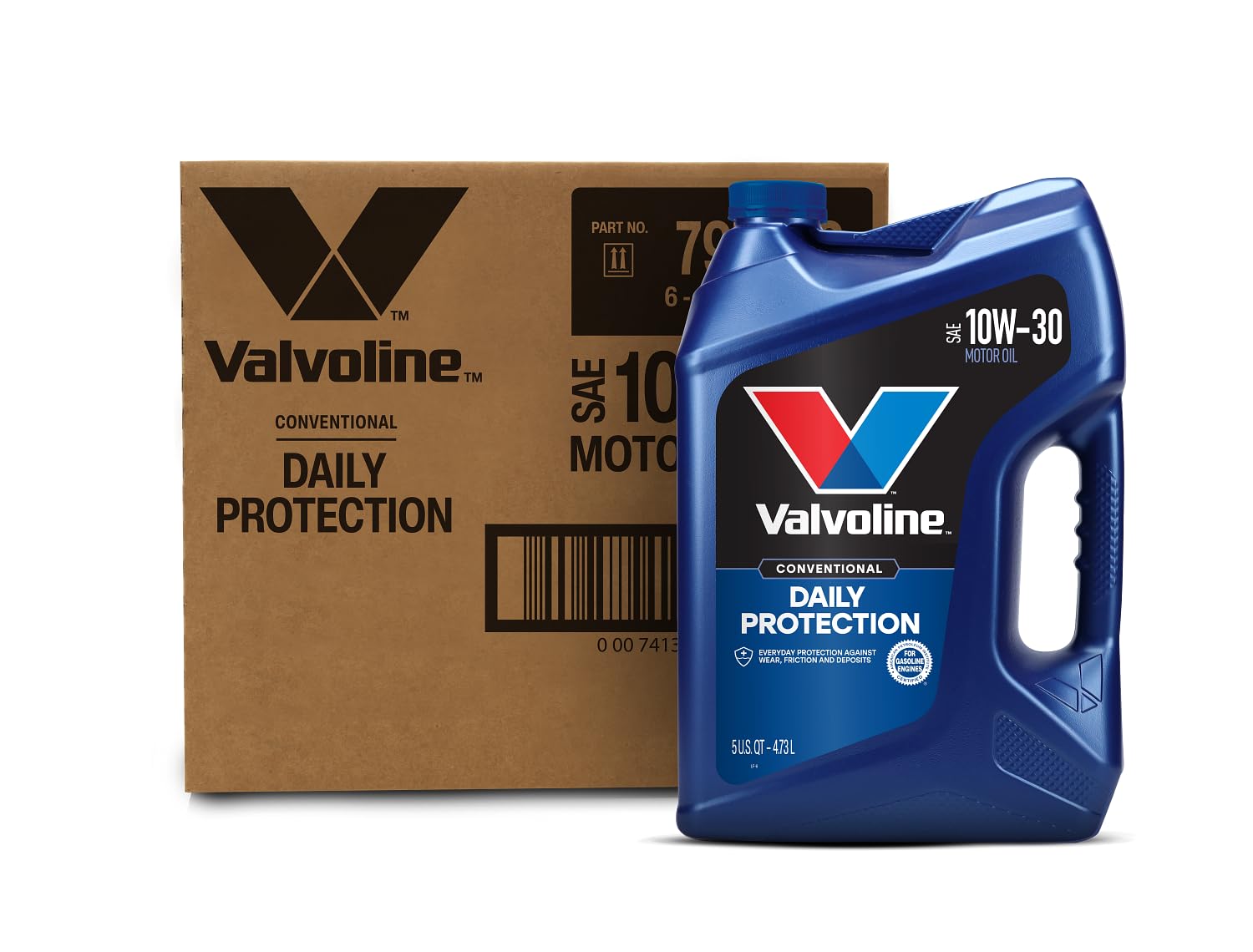 Valvoline Daily Protection SAE 10W-30 Conventional Motor Oil 5 QT, Case of 3