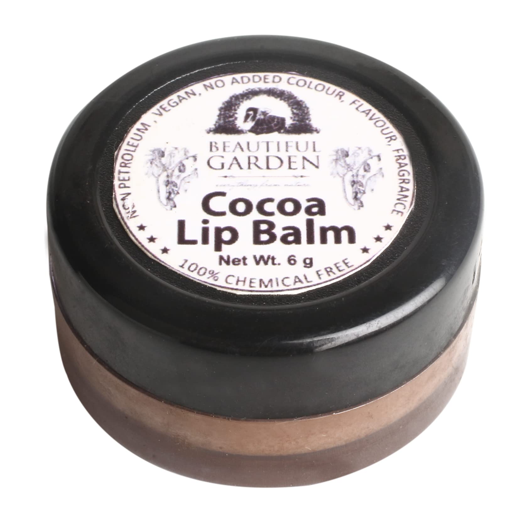 BEAUTIFUL GARDEN Cocoa Lip Balm Natural & Homemade, Raw Unrefined Cold pressed Kokum Butter, Shea Butter, Cocoa Butter & Almond Oil