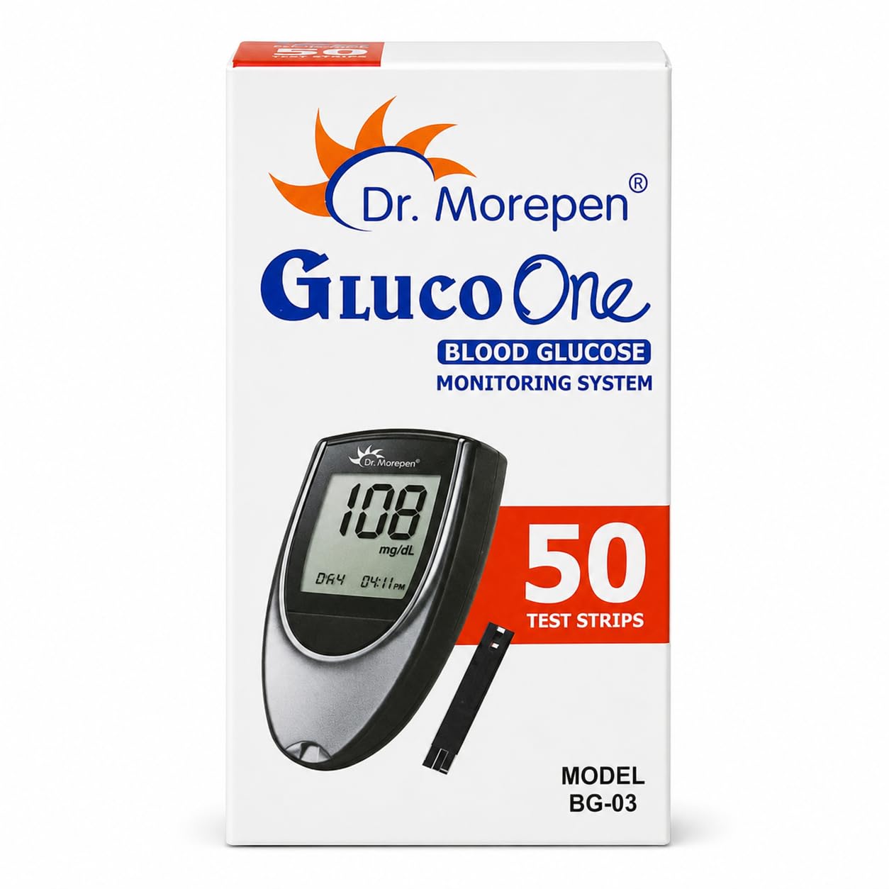Morepen BG-03 (PACK OF 50X10=500) 500 Glucometer Strips-image-28