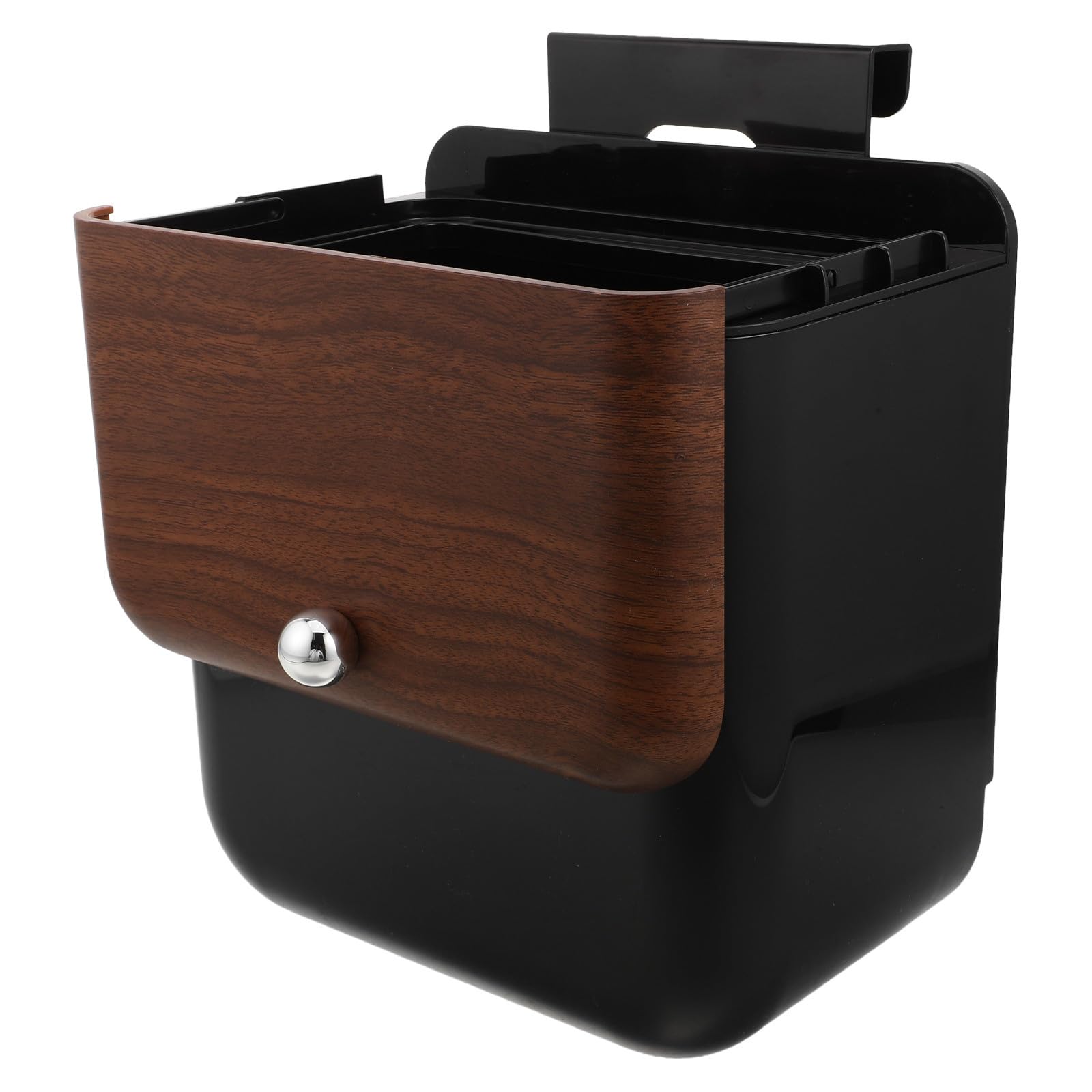 Großer 12l Hängender Mülleimer aus Abs mit Deckel Minimalistisches Design in Schwarz für Schlafzimmer und Arbeitsplatte
