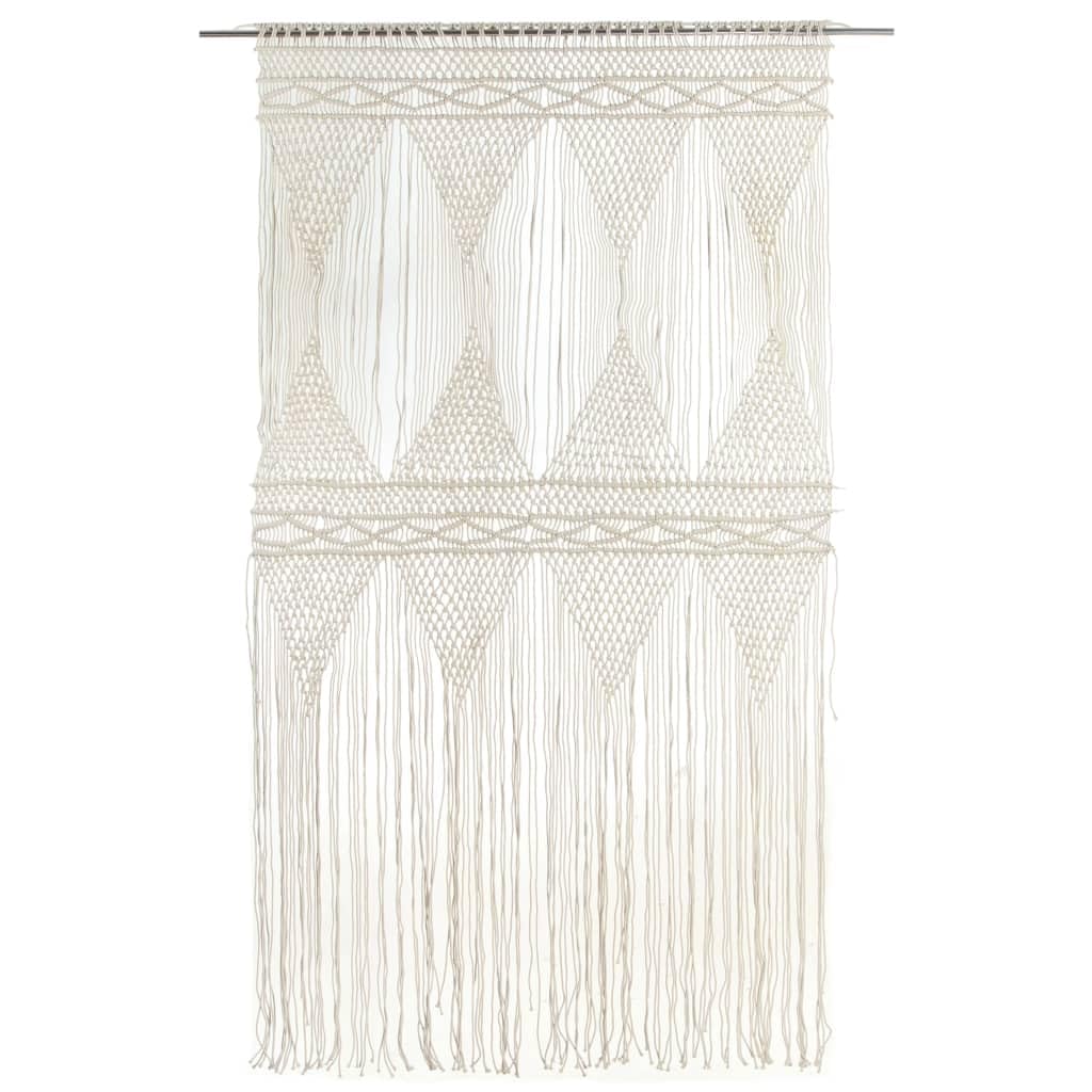 Rideau en macramé - 140 x 240 cm - En coton - Pour porte, porte de balcon, fenêtre - Séparateur de pièce - Décoration de vitrine - Polyvalent