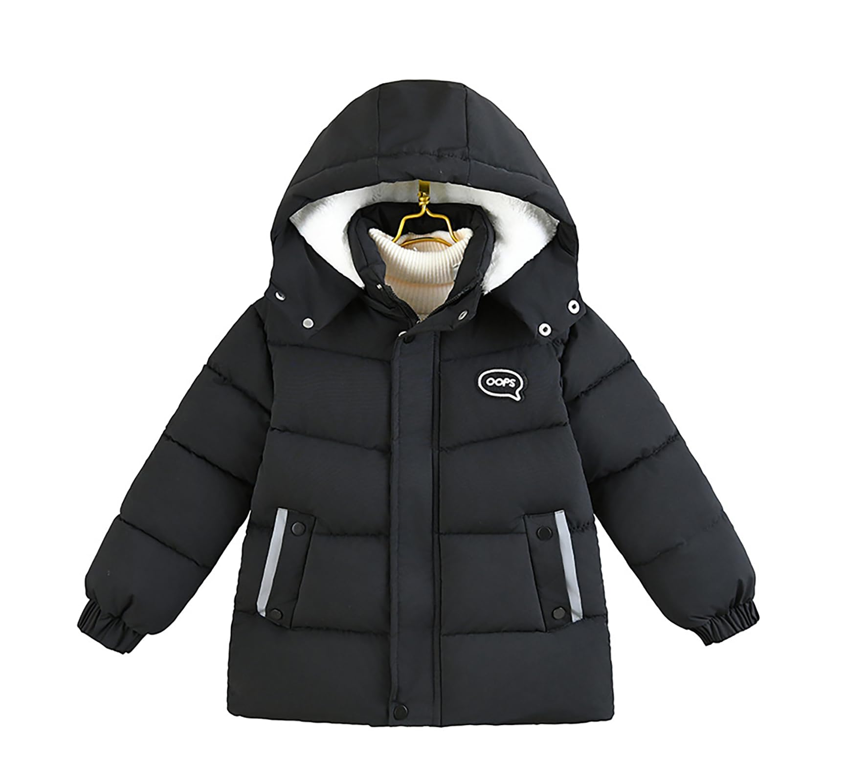 Cappotto da bambino con cappuccio caldo piumino invernale leggero spesso giacca trapuntata