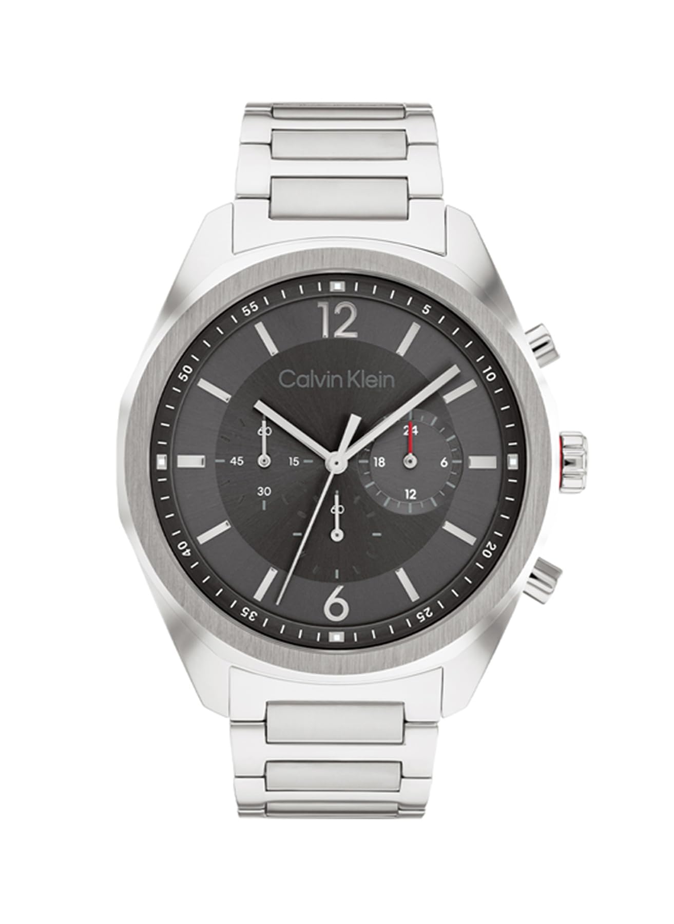 Calvin Klein Chronograph Quartz Watch for Men CK Force Collection with Stainless Steel Bracelet