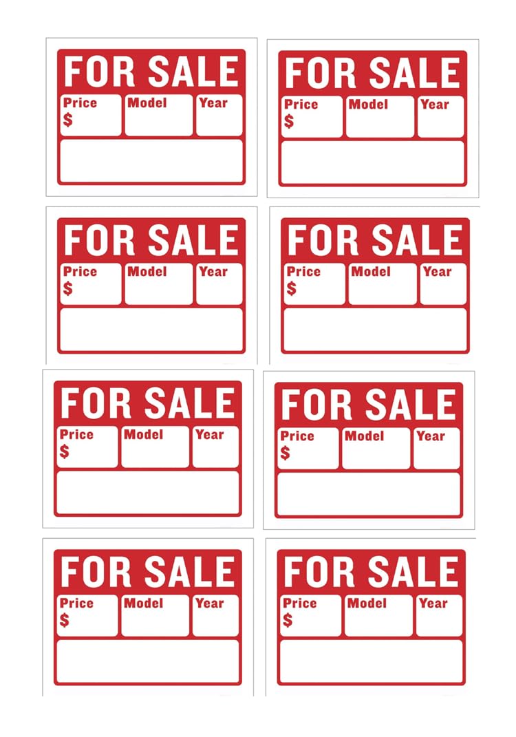 Amazon.com : Car For Sale Sign for Car and Vehicles Auto Sales Size 9 ...