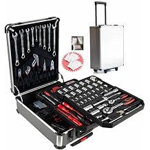 FLZOSPER 799-Piece Sturdy Tool Set with Rolling Wheels Aluminum Trolley Case, General Household Tool Kit, Auto Repair Tool Set Toolbox and Wheels