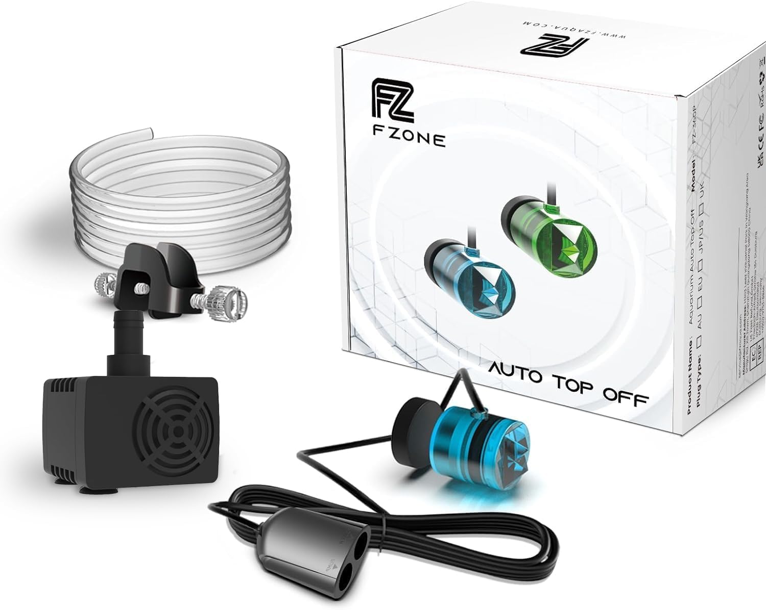 Fzone Sistema di ricarica per acquario ATO Auto Top Off con doppio sensore ottico per serbatoi all-in-one e pompe filtro a terra