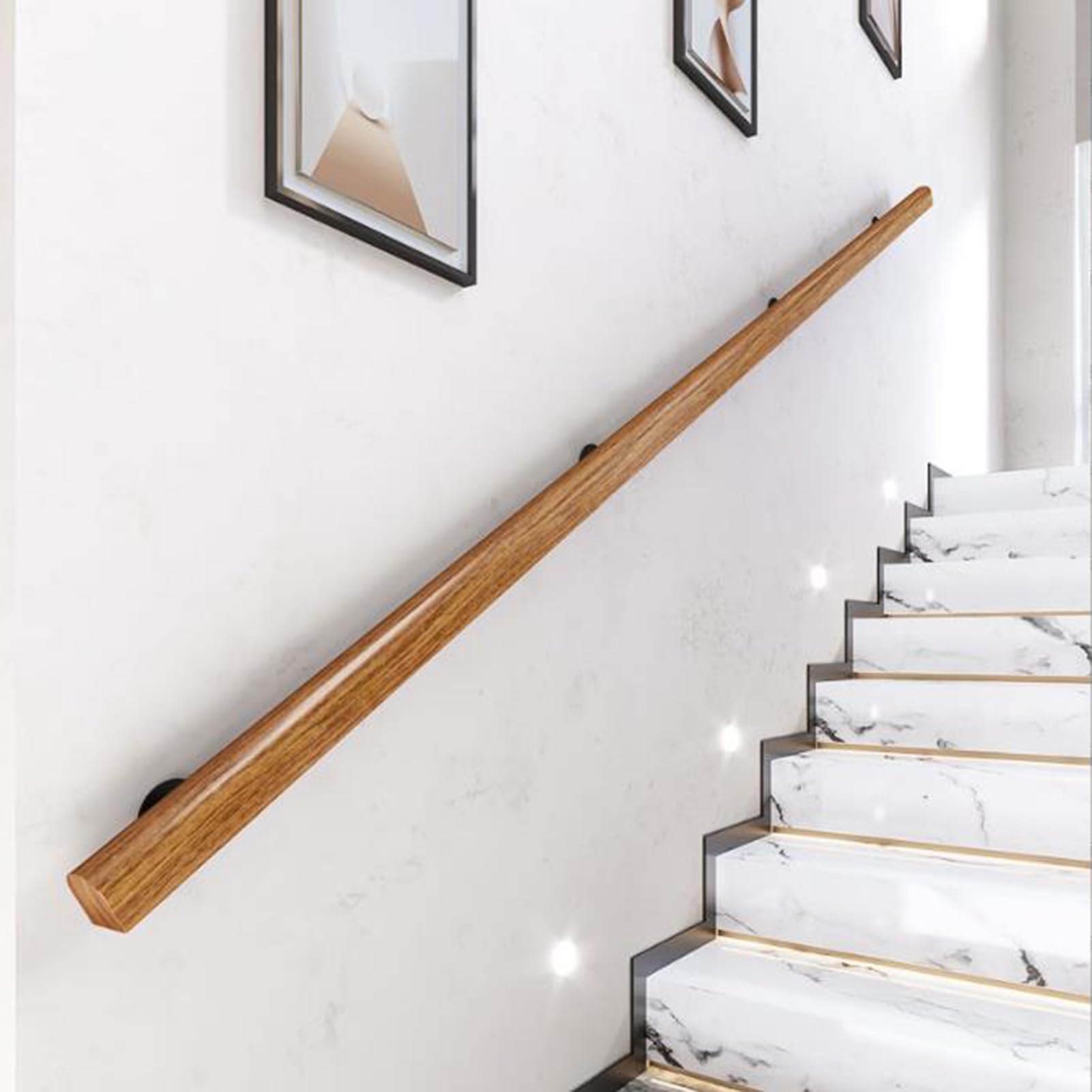 Rampe d'escalier intérieure et extérieure murale en bois 50-600 cm