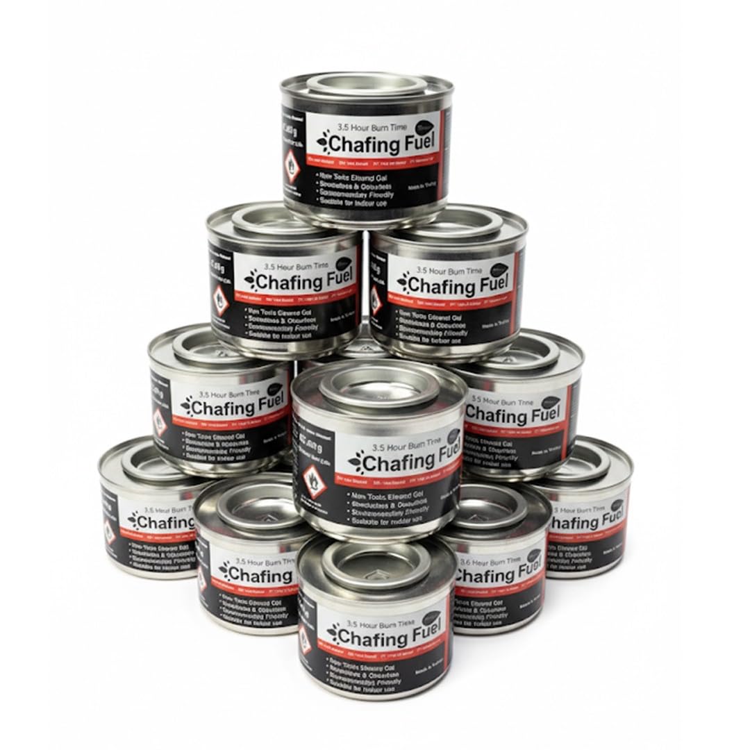 Chafing Fuel Gel, Ethanol Based, 3.5 Hour Burn Time, 12 Pack
