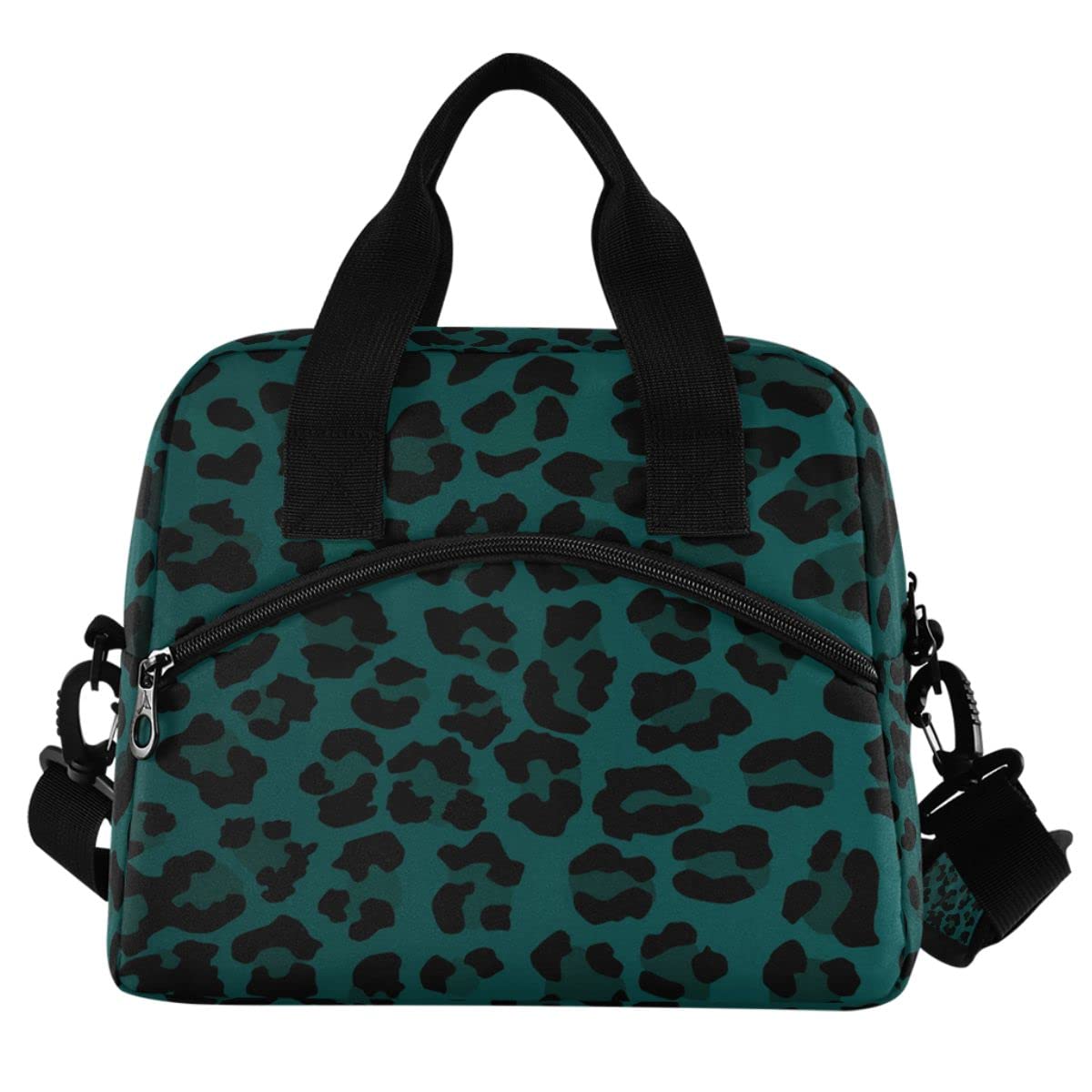 MNSRUU Insulated Lunch Bag Leopard Print Turquoise Lunch Bag Women Lunch Tote Men Lunch Cooler Bag Reusable Leakproof Lunch Box For Work School