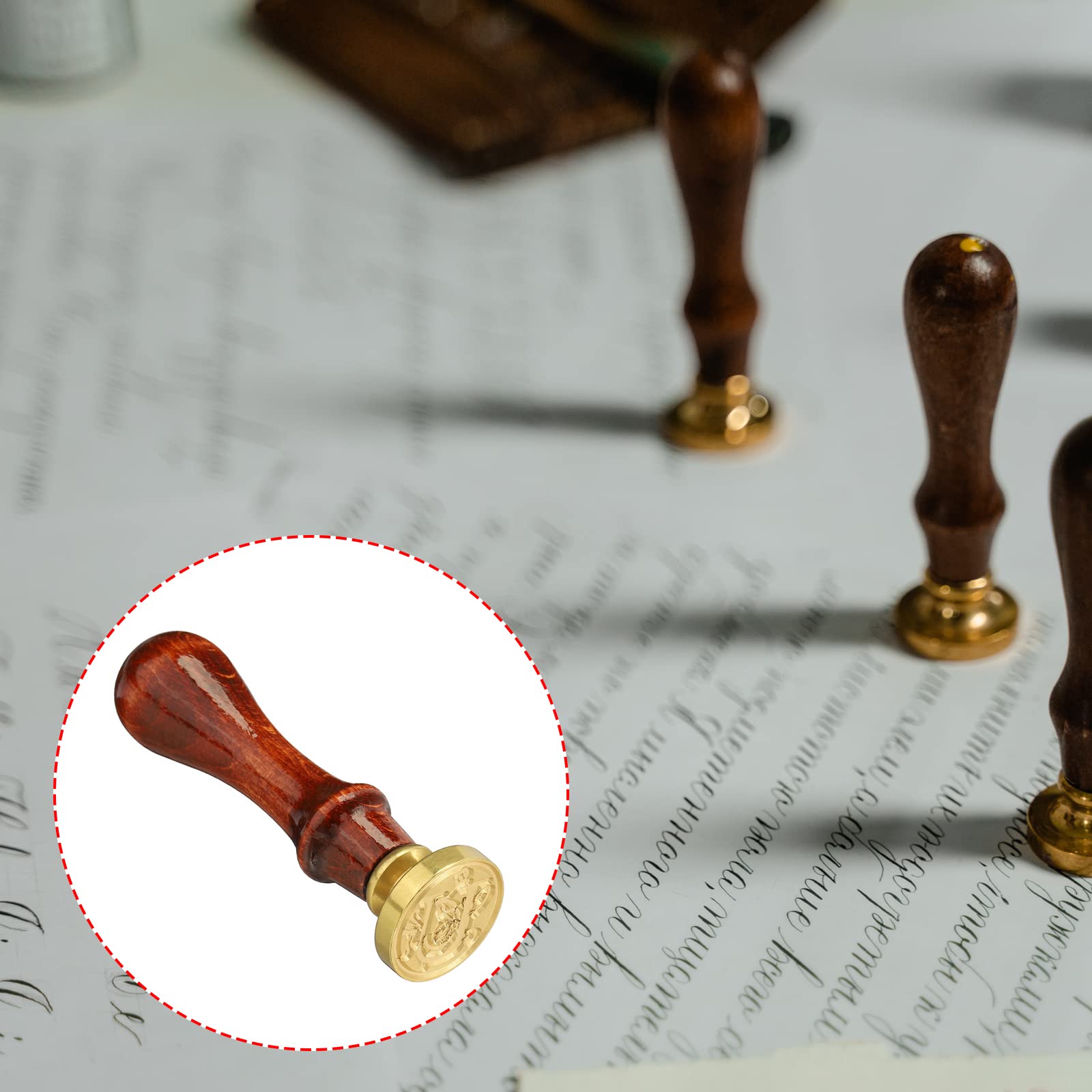 YOKIVE Alphabet Wax Seal Stamp, Letter Stamper with Removable Handle Head Decorate Postcards - Image 4