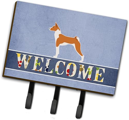Miniatura 1 de Caroline's Treasures BB5578TH68 Basenji - Correa de bienvenida o soporte para llaves, ganchos de pared, ganchos para llaves, soporte para colgar