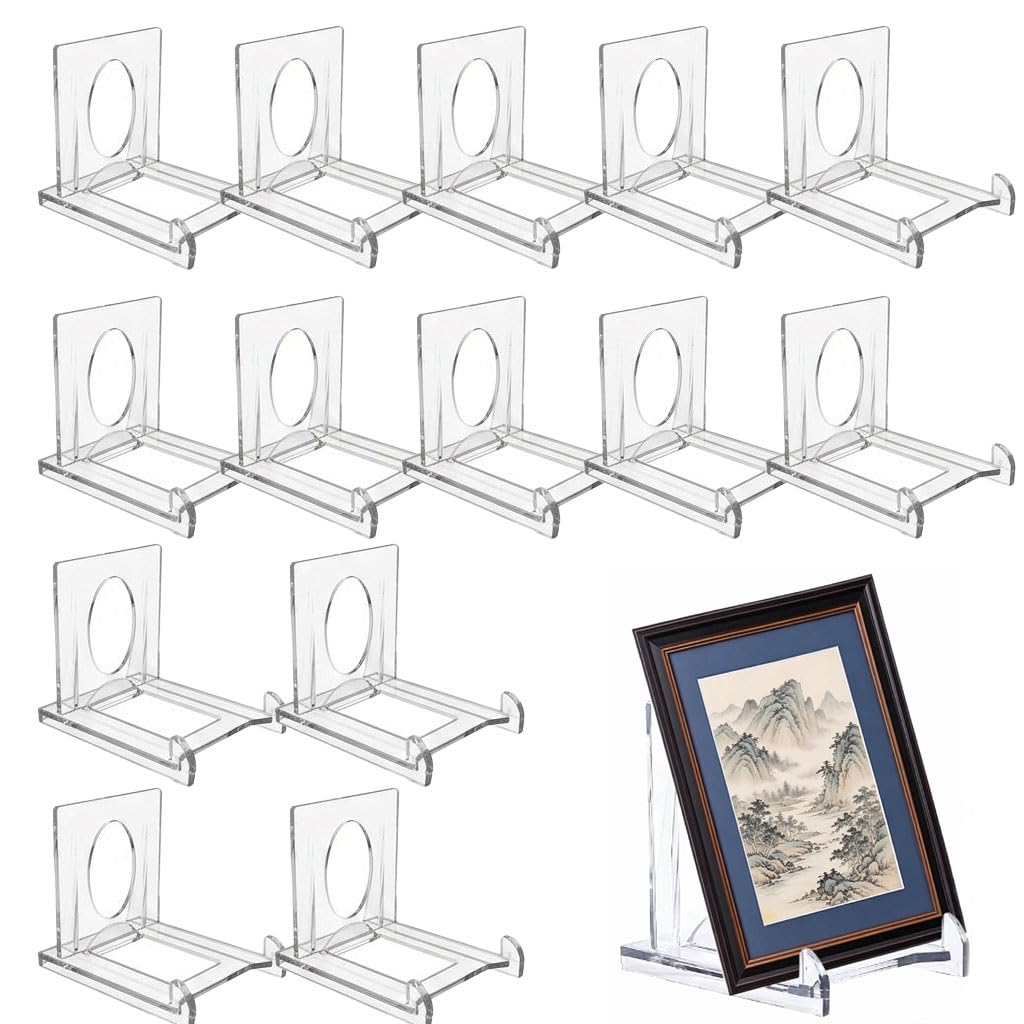 15 Pcs Mini Card Display Stand Clear Adjustable Acrylic Card Stand Plastic