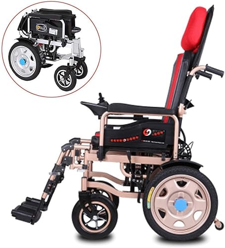 Miniatura 5 de NEOCHY Silla de ruedas portátil de moda totalmente reclinable respaldo ajustable plegable y pedal scooter portátil azul