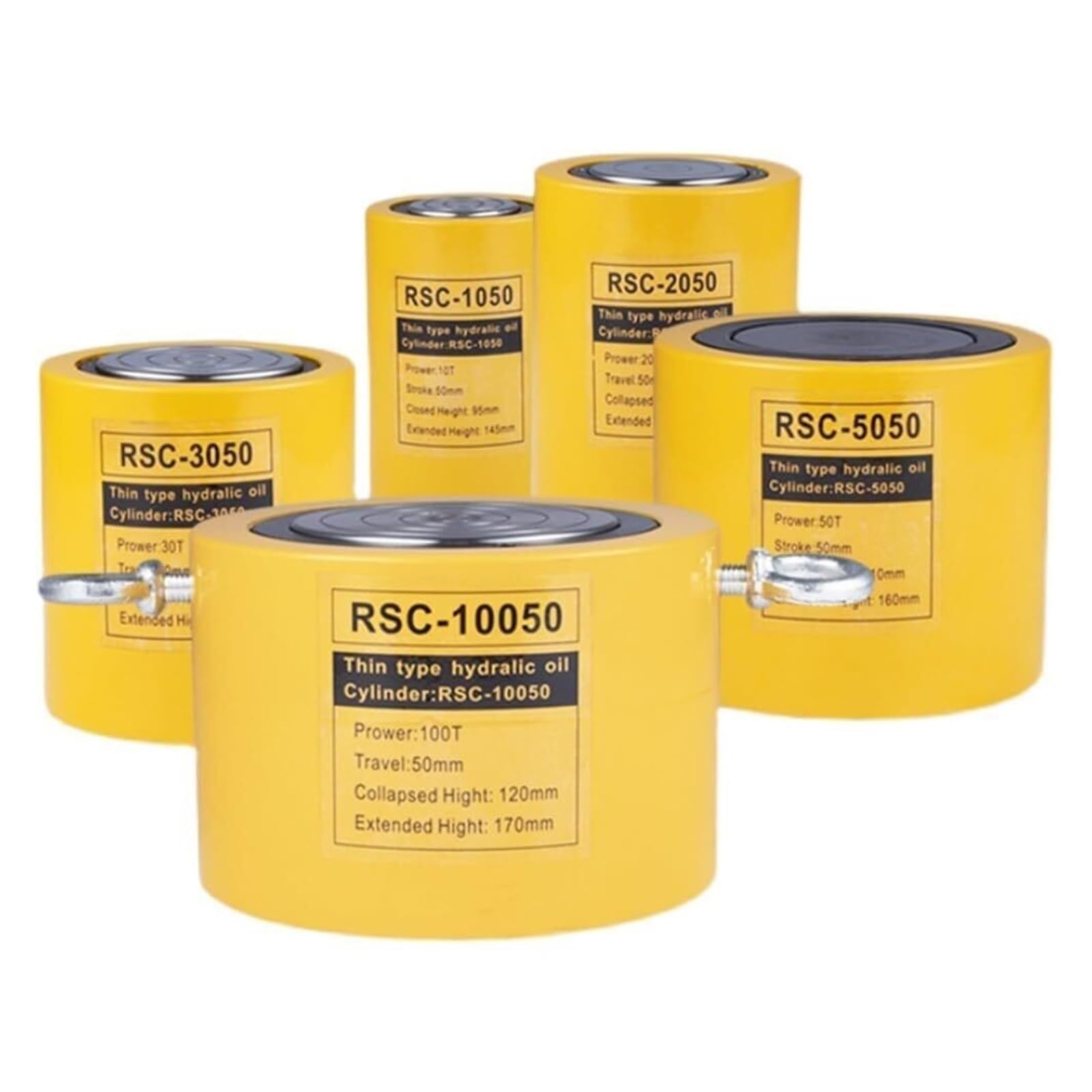 Hydraulic Cylinder Jack 50Mm Stroke Separate Hydraulic Jack Ram for Car/Van/Boat/Truck/Caravan, Automatic Retraction(10t)