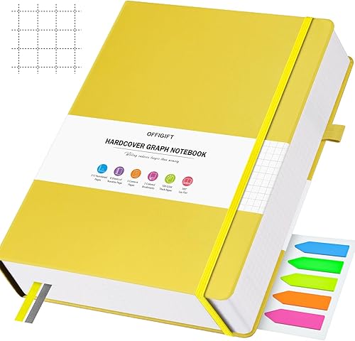 Cuaderno de papel cuadriculado, 312 páginas numeradas A5, diario de cuero de tapa dura, cuaderno de papel cuadriculado de 3.53 ozm, con páginas de