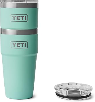 YETI Rambler 20 oz (591 ml) Stackable Cup, Seafoam | Stainless Steel Coffee Cup with MagSlider Lid (Not Leakproof), Insulated Coffee Tumbler Keeps Drinks Hot or Cold