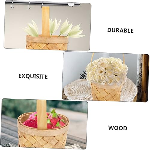 Miniatura 4 de SHOWERORO Cesta tejida a mano, cesta pequeña con asa, cesta tejida con asa, decoración rústica de boda, cesta de caramelo, regalo de chocolate,