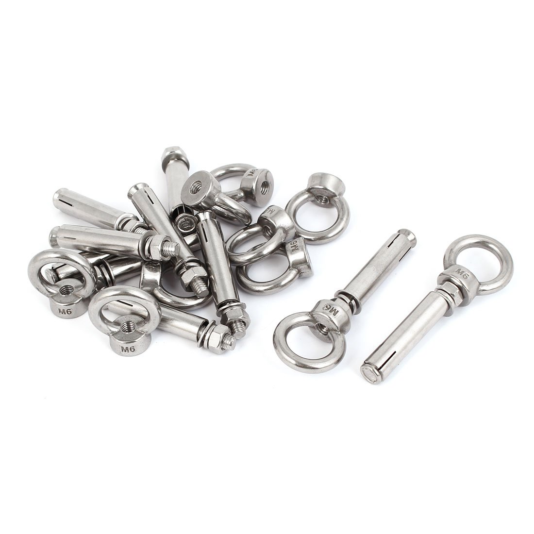 Aexit 10 sztuk M6x60mm 304 Śruba rozporowa ze stali nierdzewnej Zamknięty hak Śruba kotwiąca(Boulon d'ancrage à crochet fermé à vis d'expansion en acier inoxydable 304 de 10pcs M6x60mm 304