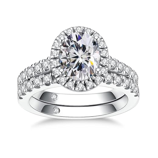 Moissanite Engagement Ring Set